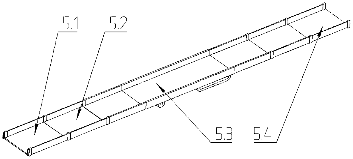 Modular and spliced type emergency moving bridge