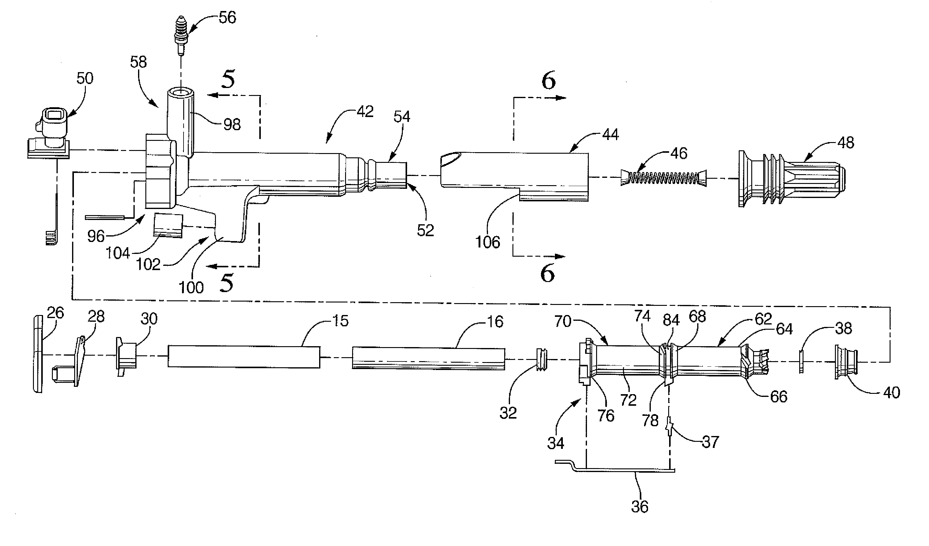 Twin spark ignition coil with provisions to balance load capacitance