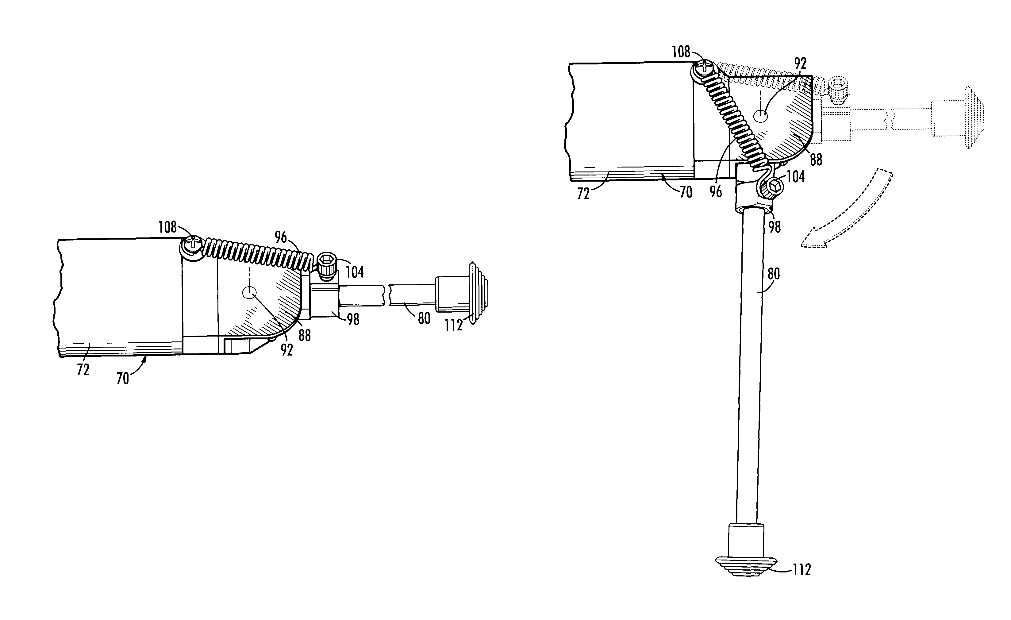 Gun with internally stored bipod
