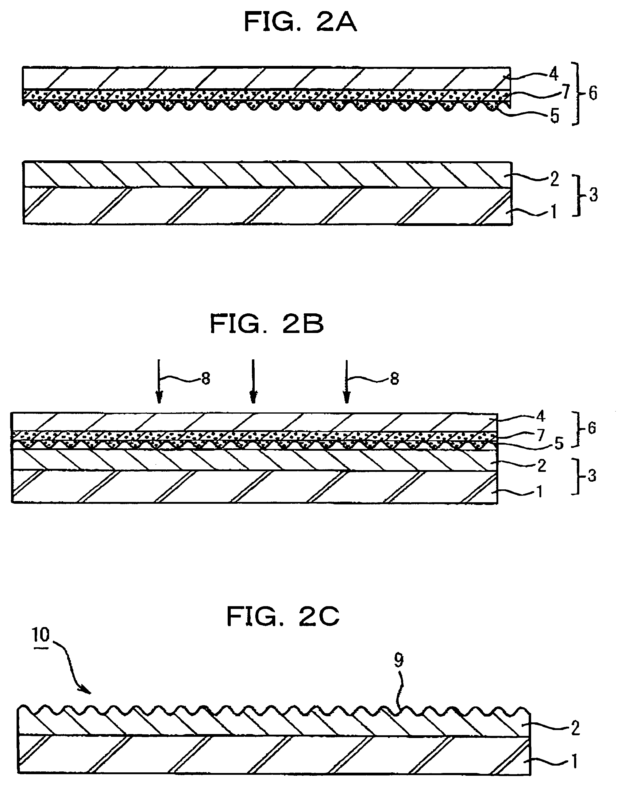 Method for forming fine concavo-convex patterns, method for producing optical diffraction structure, and method for copying optical diffraction structure