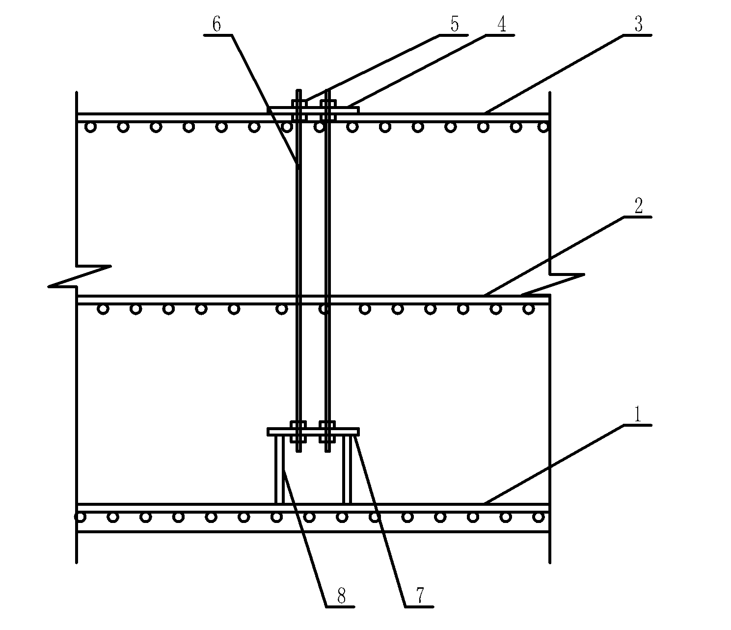 Large steel structure heel embedded part positioning device and method