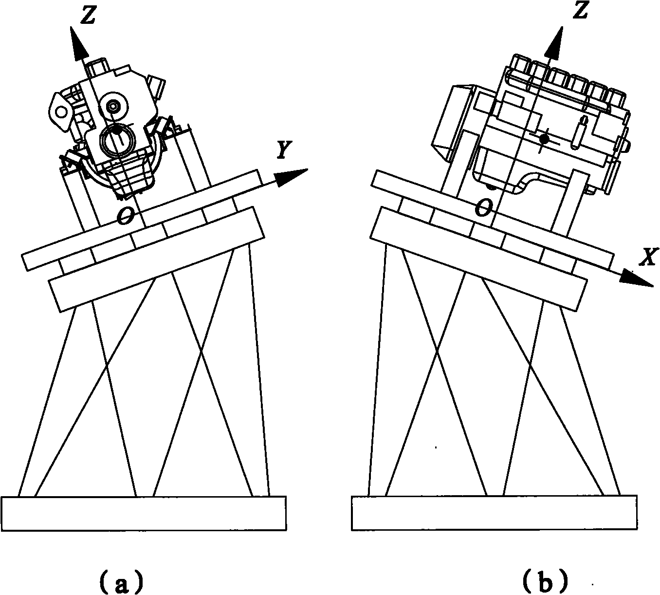 Measuring system and measuring method of mass, center of mass and moment of inertia of rigid body