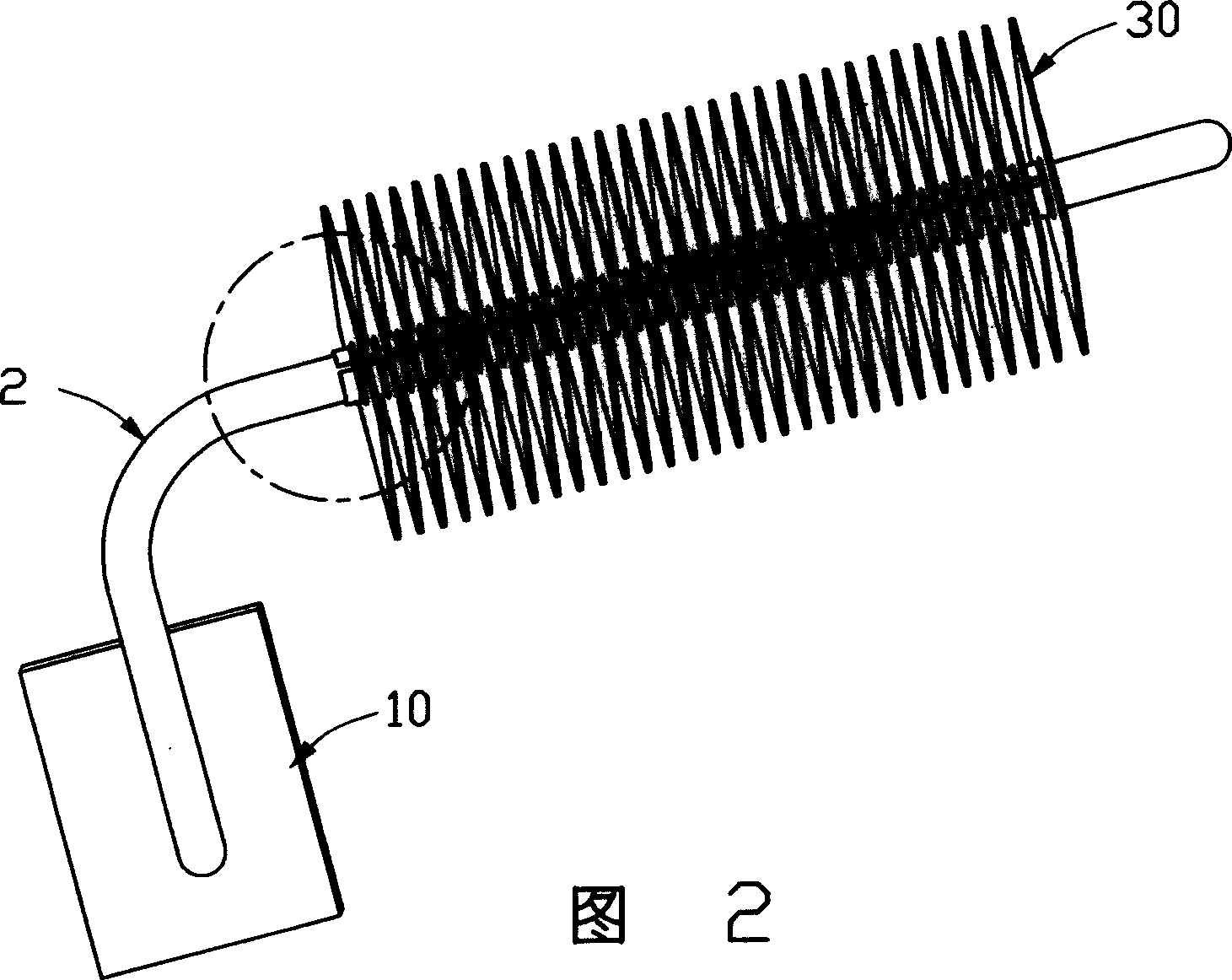 Combining method for heat pipes and radiating fins