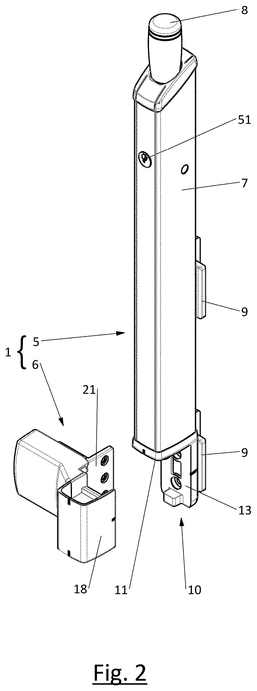 Magnetic latch for fastening a hinged closure member to a support