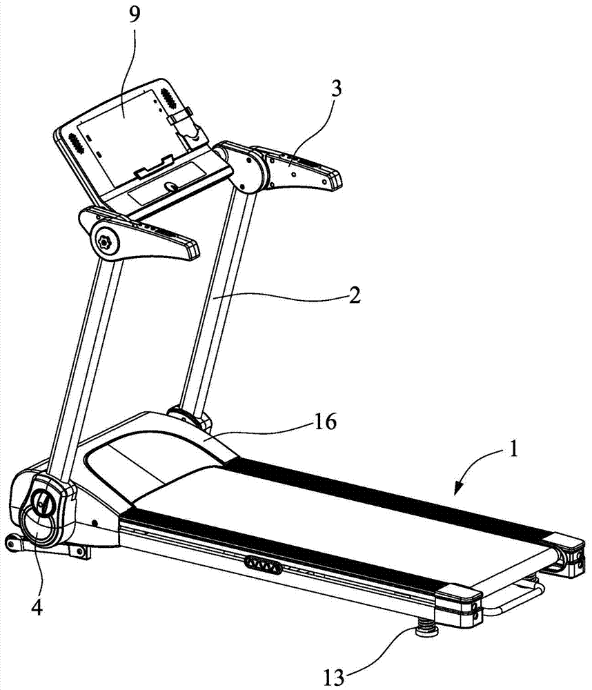 Folding structure of running machine