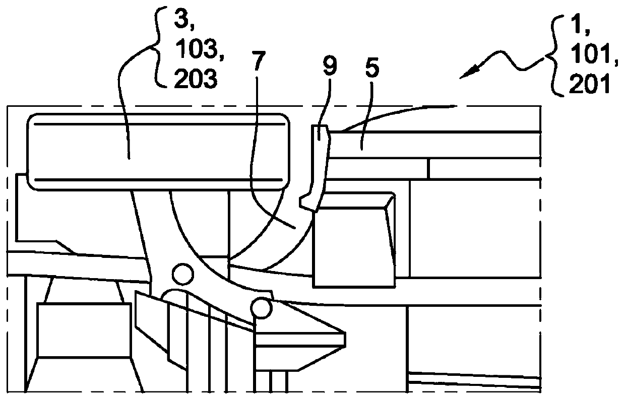 Reinforcement of the front structure of a motor vehicle for frontal crash with reduced overlap