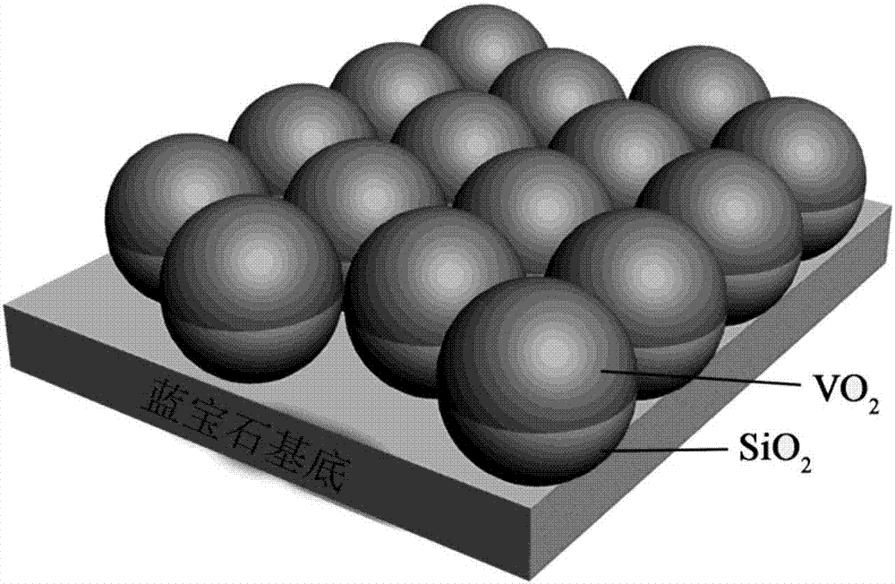 Preparation method of silicon dioxide nanosphere array-VO2 thin film composite structure