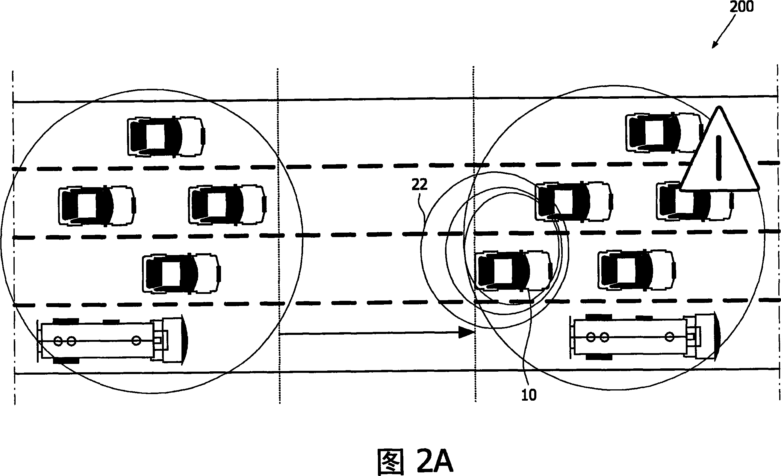 Communication device and communication system as well as method of communication between and among mobile nodes such as vehicles