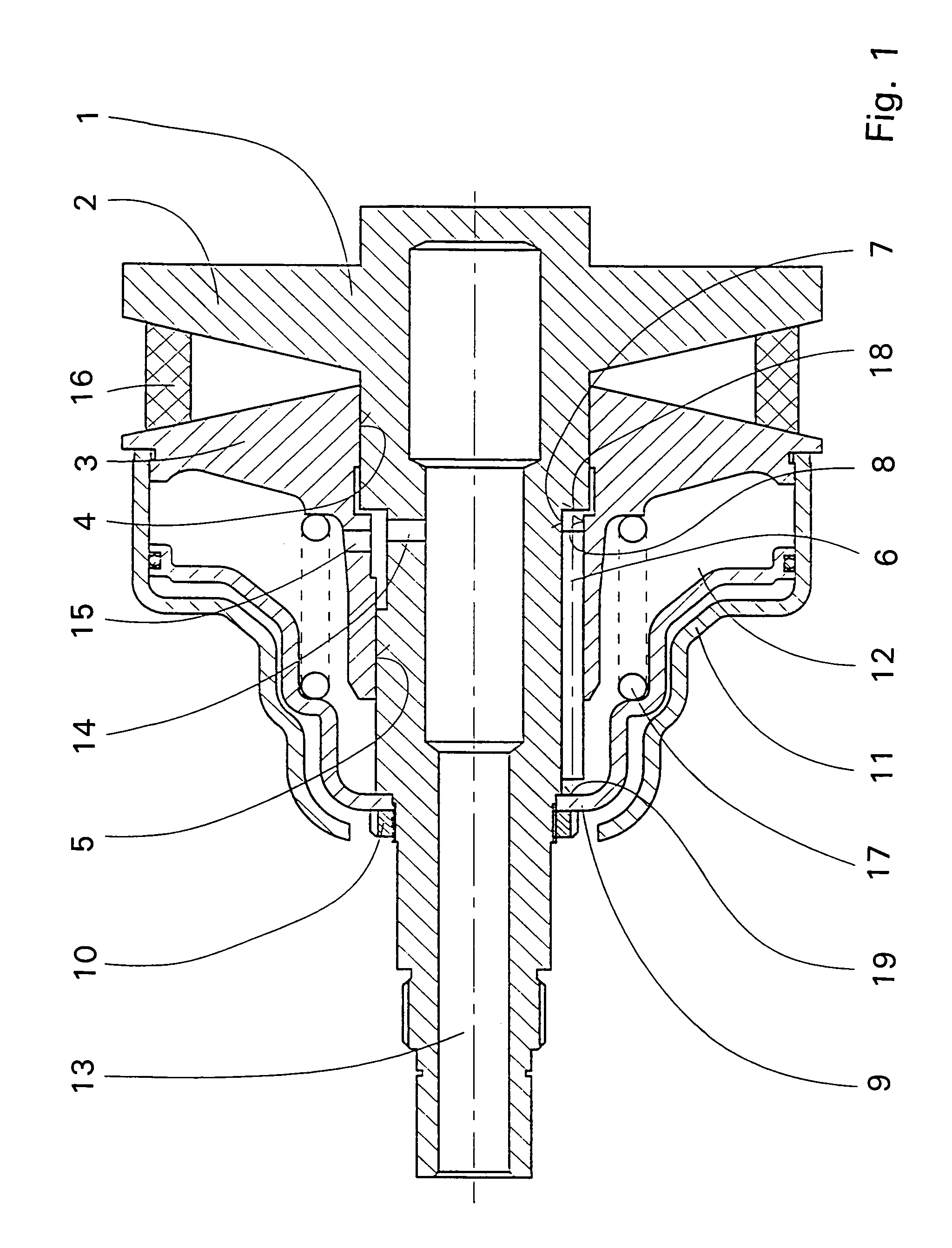 Device for guiding a moveable conical pulley disc of a CVT variator