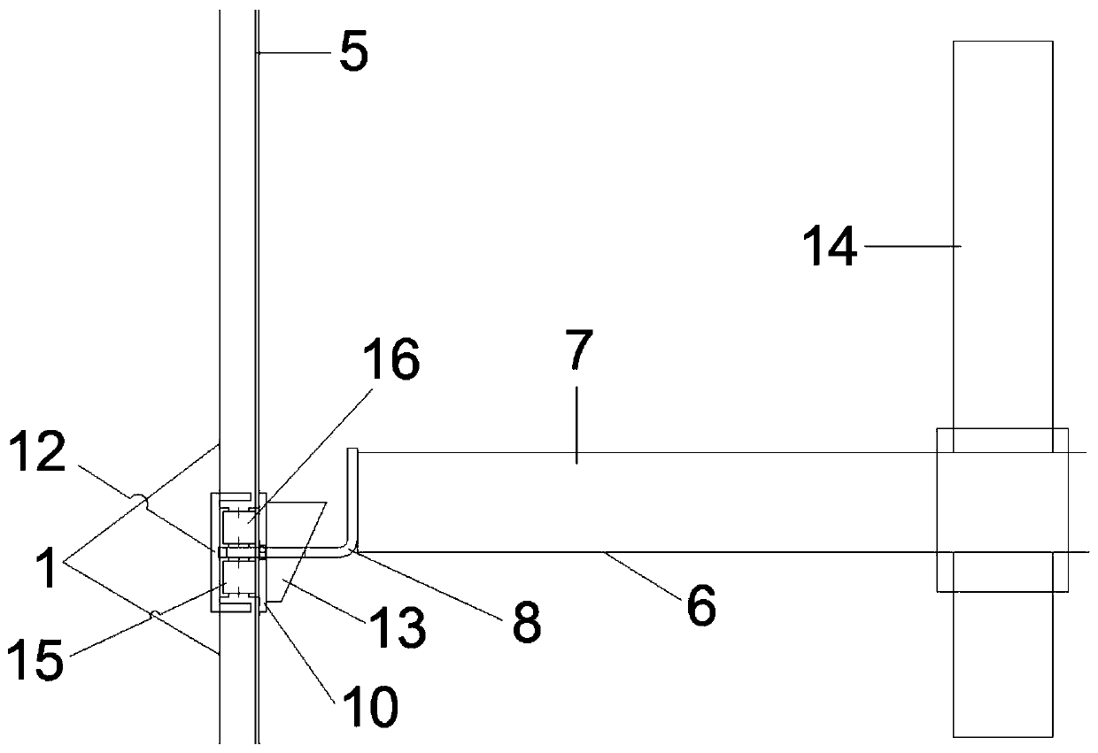 Peripheral protection frame body and prefabricated steel mesh protection system connection method