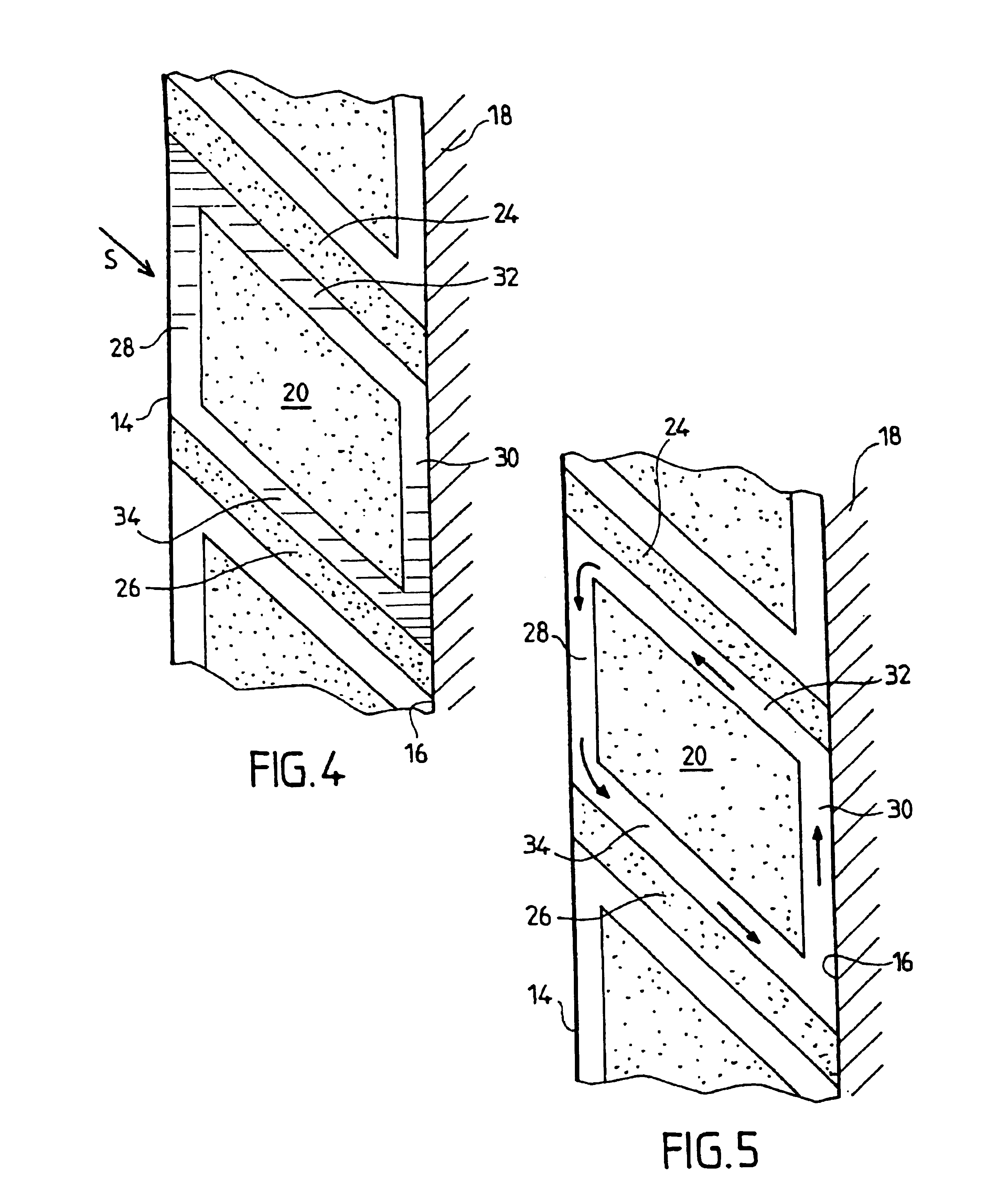 Device for heat transfer between two walls