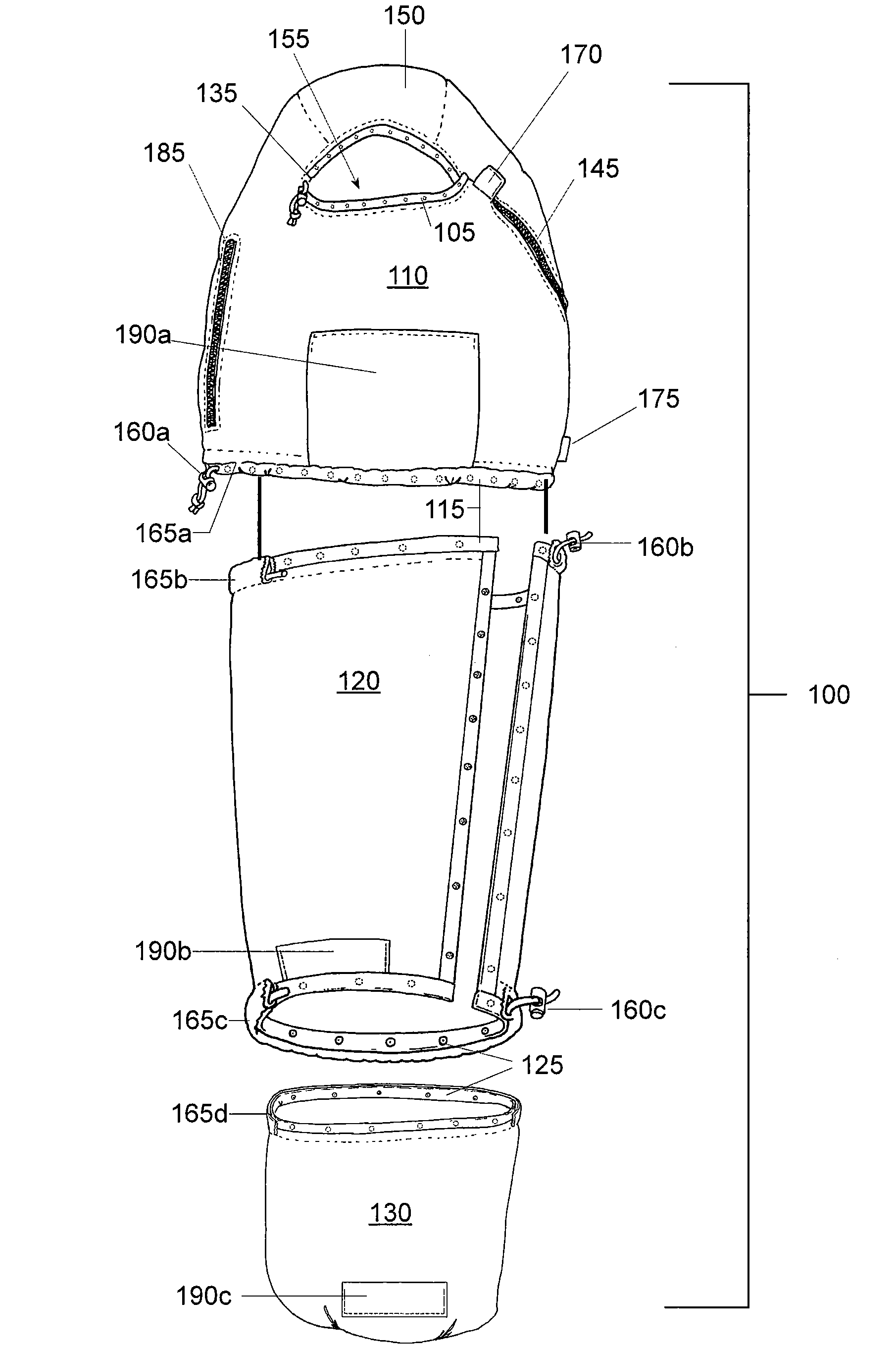 Segmented sleeping bag system