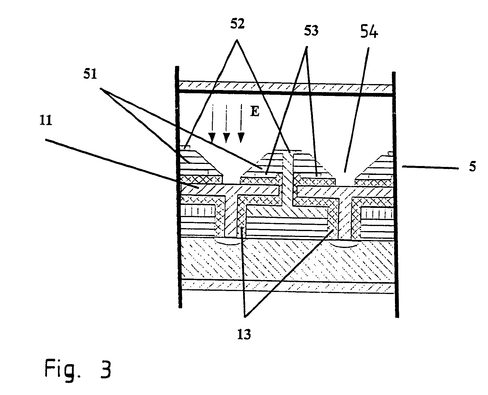Semiconductor sensor, comprising a pixel structure and the use of said sensor in a vacuum system