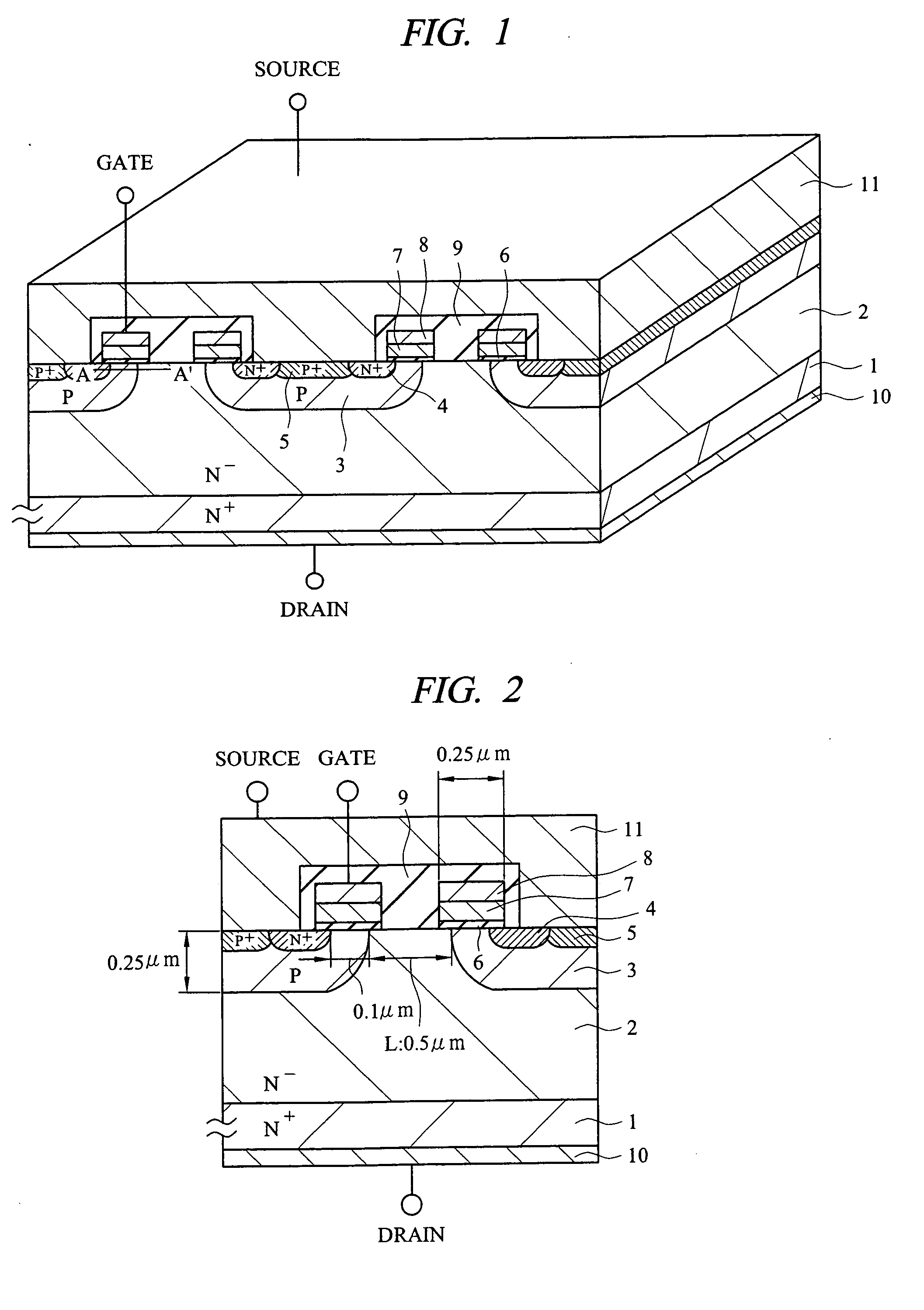 DMOSFET and planar type MOSFET