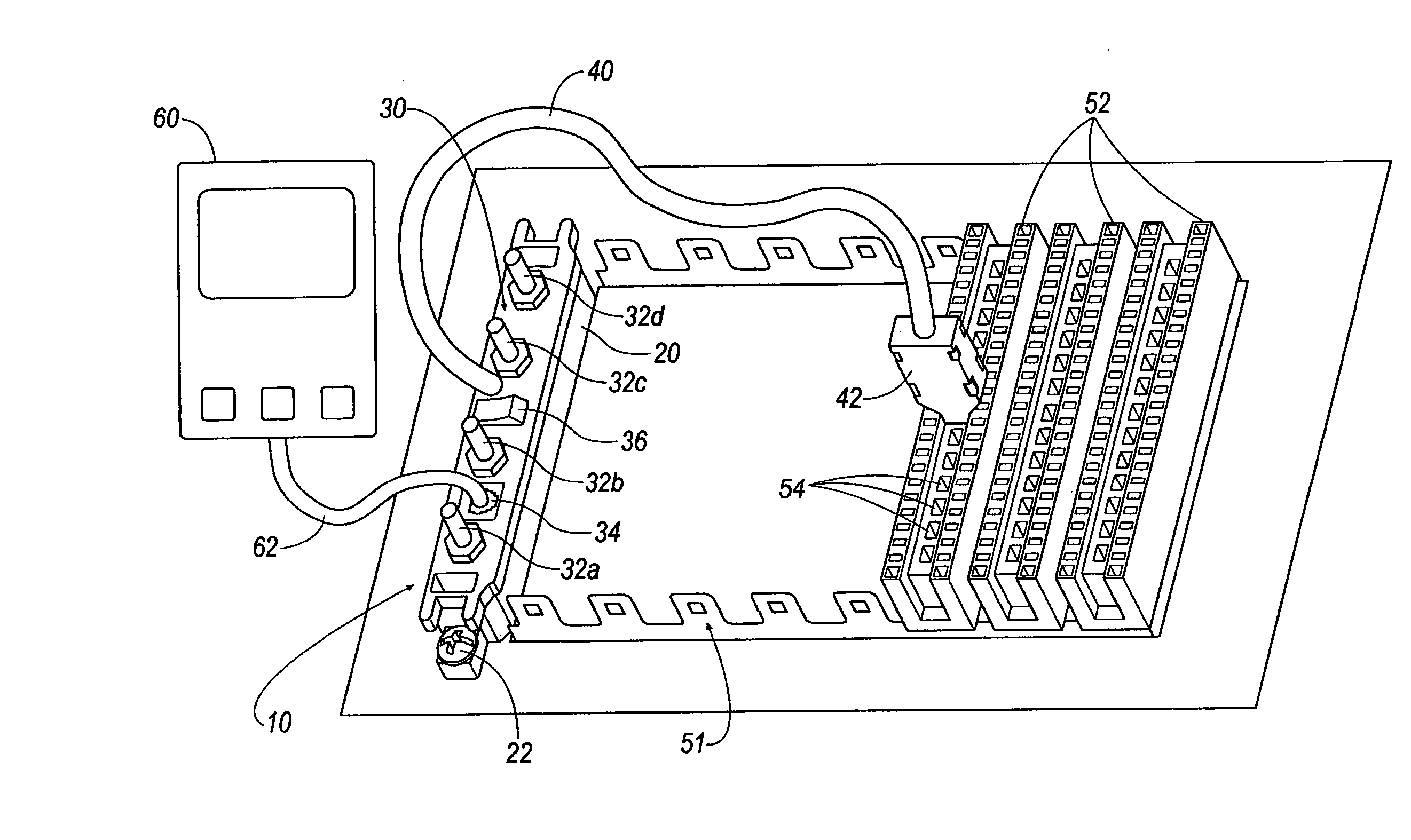 Interface device for testing a telecommunication circuit