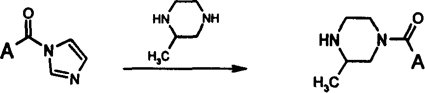 Process for preparing 4-acyl substituted-2-methylpiperazines