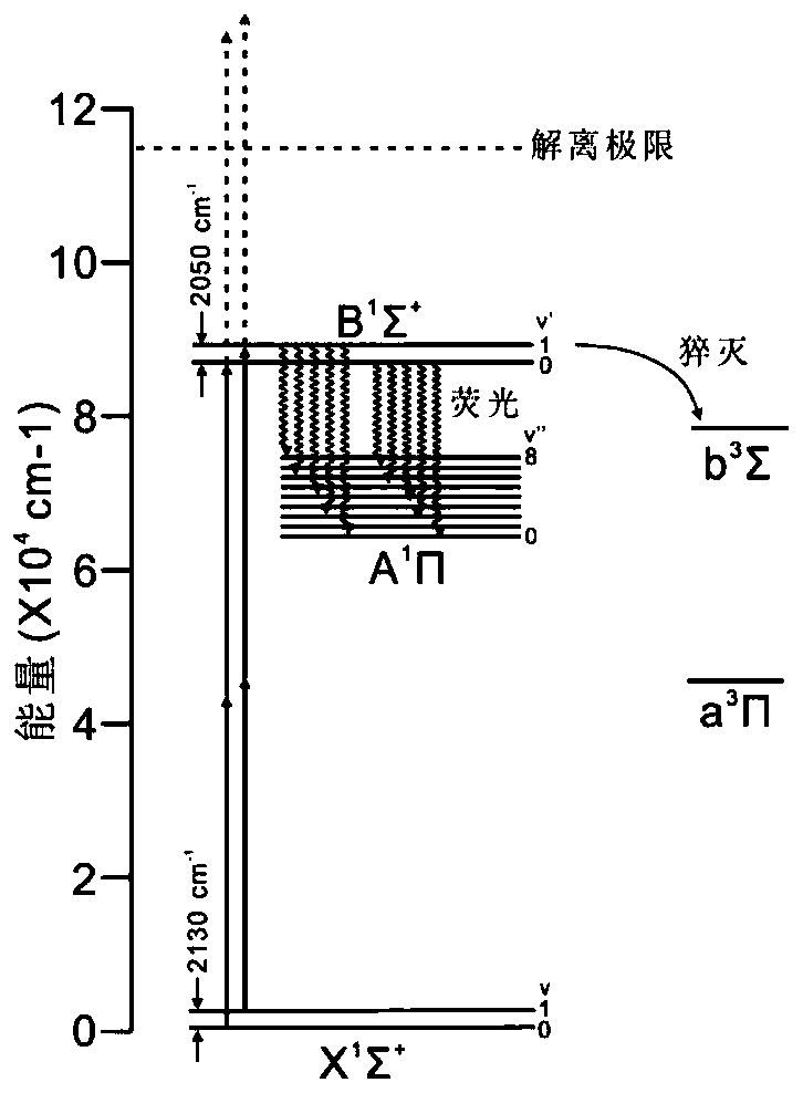 Temperature measuring method based on carbon monoxide femtosecond laser induced fluorescence spectrum technology
