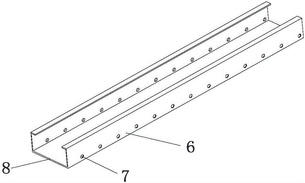 Flanged groove type FRP (Fiber Reinforce Plastic) plate-concrete combination bridge deck