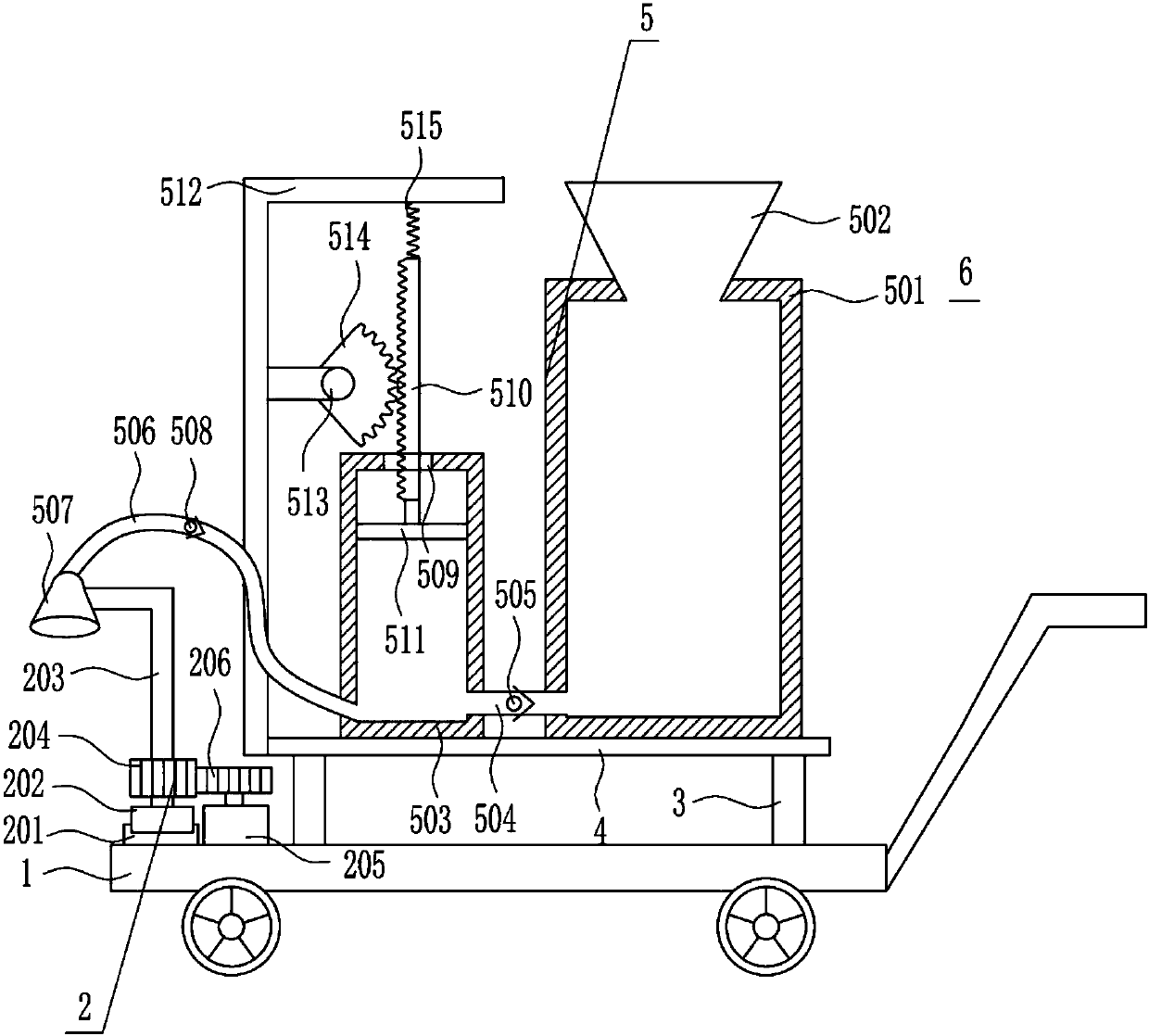 Pesticide spraying device used for vegetable plantation