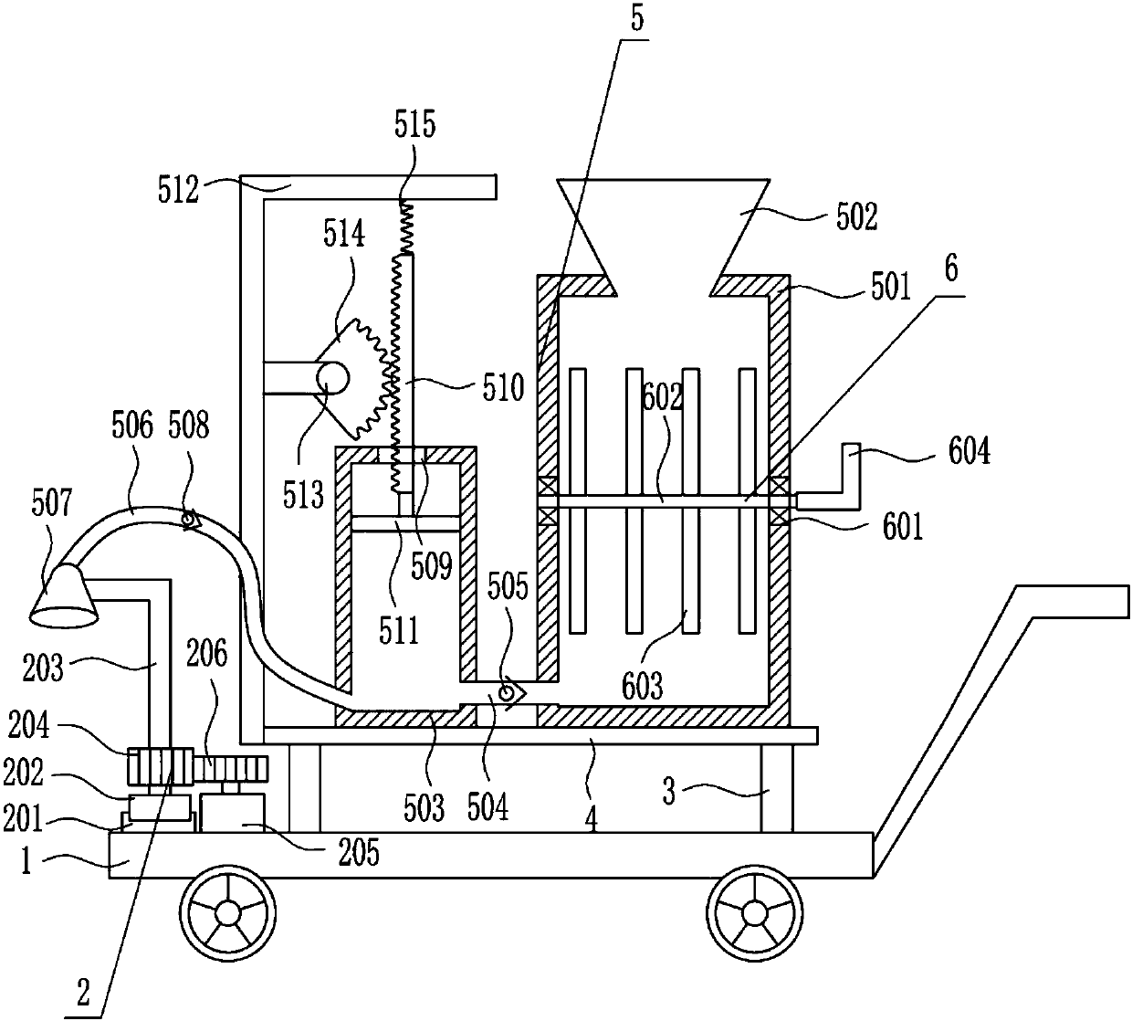 Pesticide spraying device used for vegetable plantation