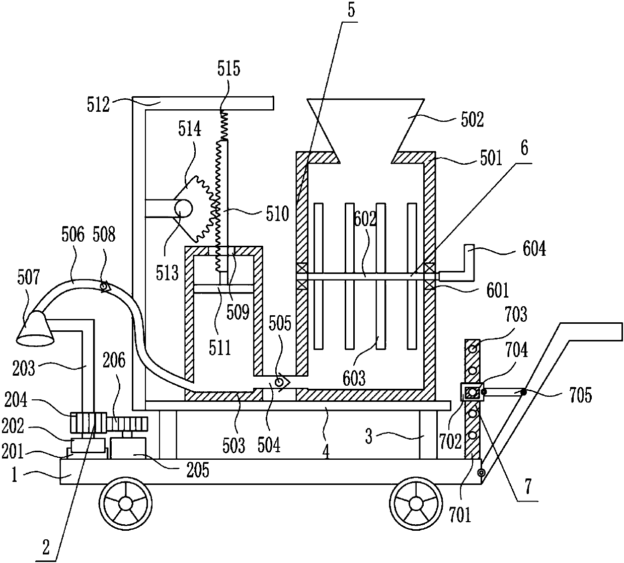 Pesticide spraying device used for vegetable plantation