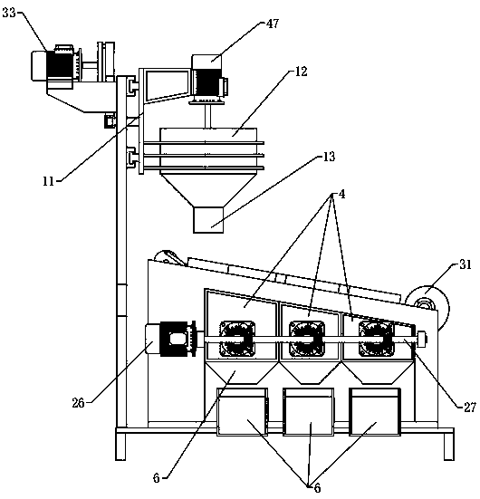 Integrated corn kernel impurity removal and screening device