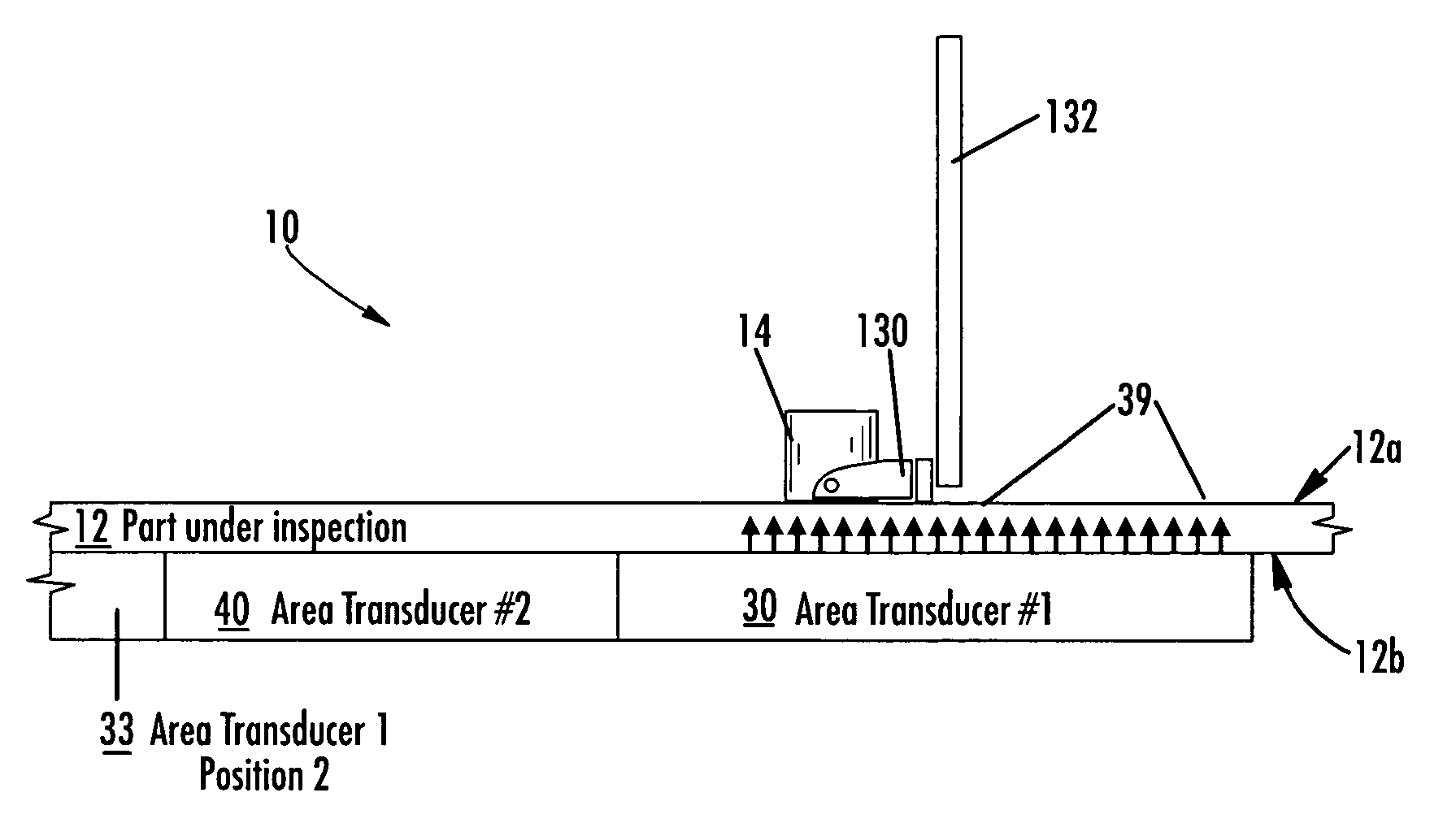 Apparatus and method for area limited-access through transmission ultrasonic inspection