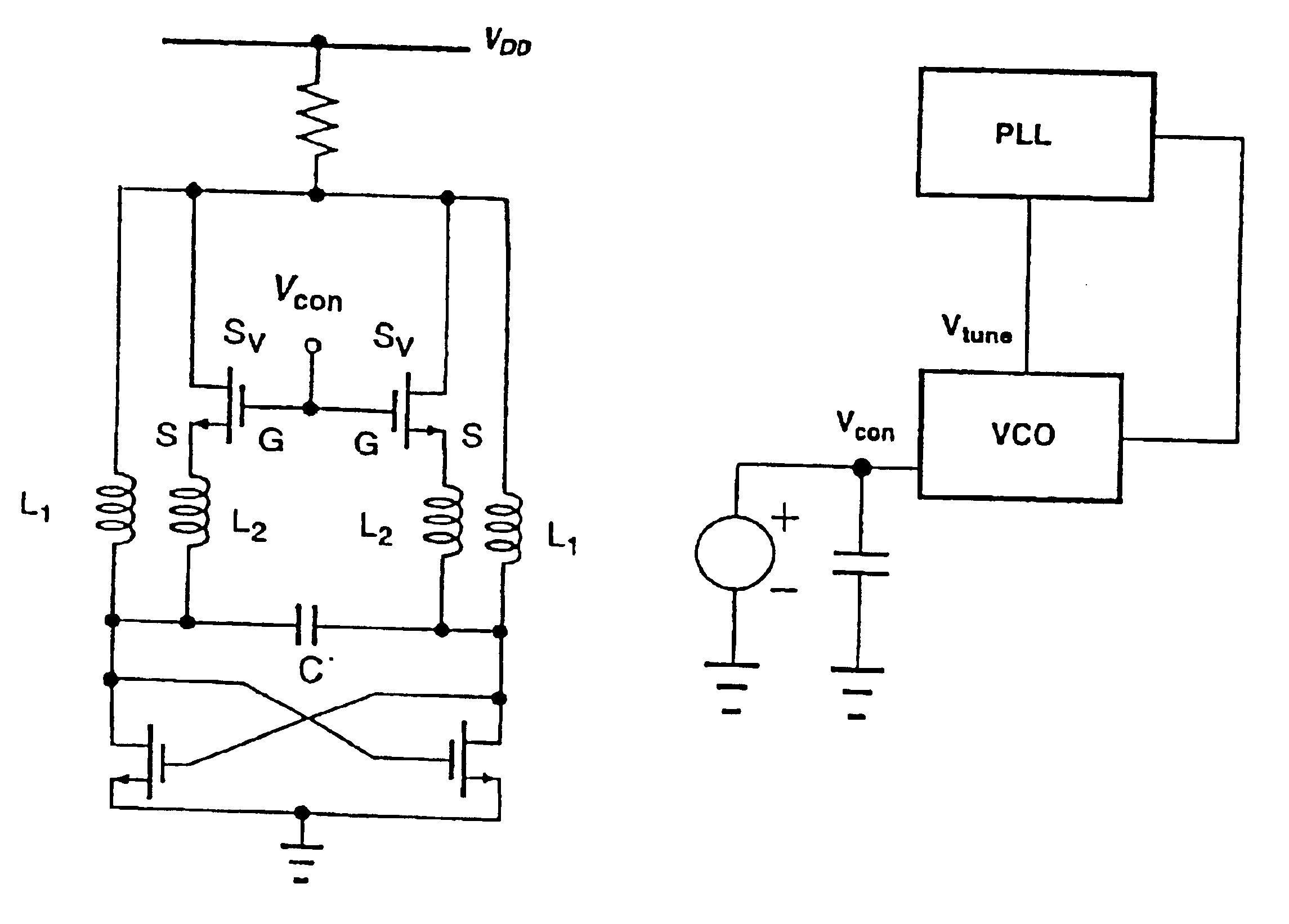 Voltage-controlled oscillator with LC resonant circuit
