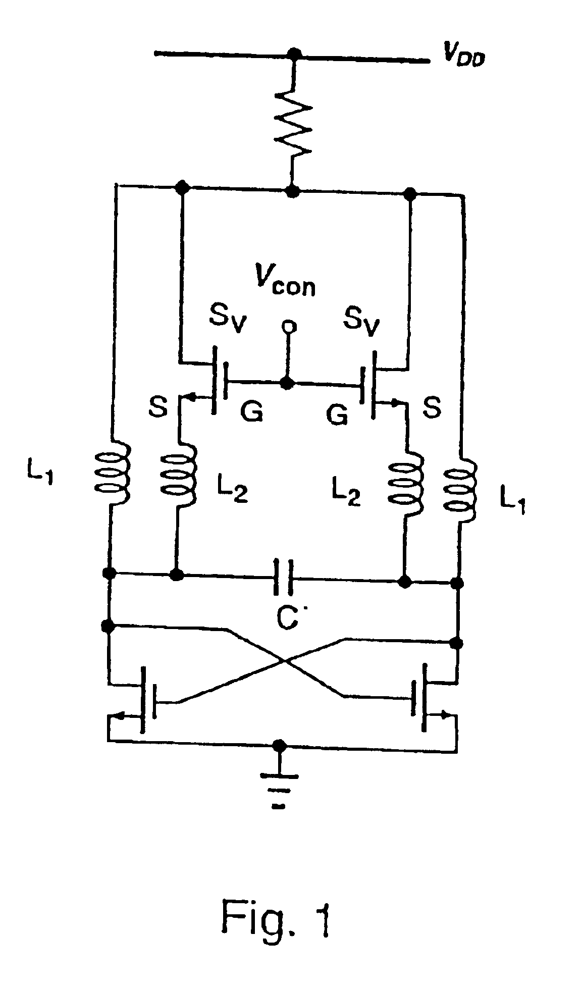 Voltage-controlled oscillator with LC resonant circuit