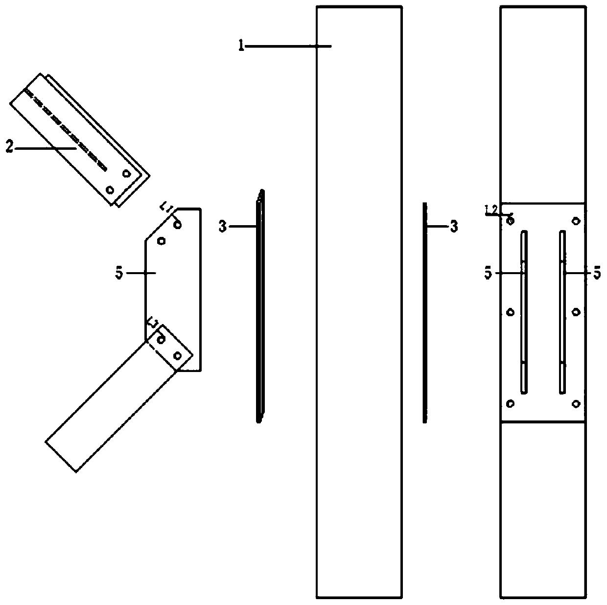 Dual-joint plate square steel pipe column-K-shaped steel supporting connecting joint