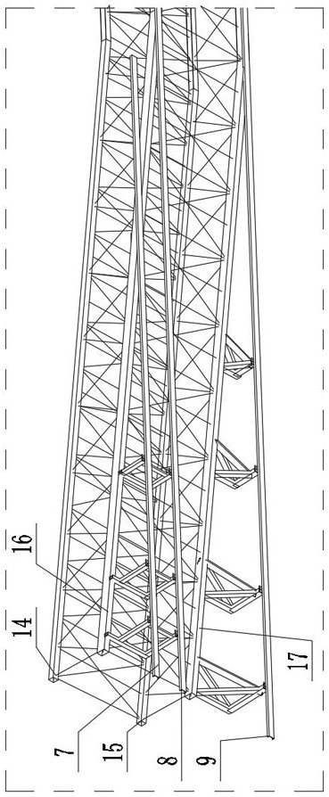 Supporting system for rapid pushing of spatial double-fold-line steel truss girder