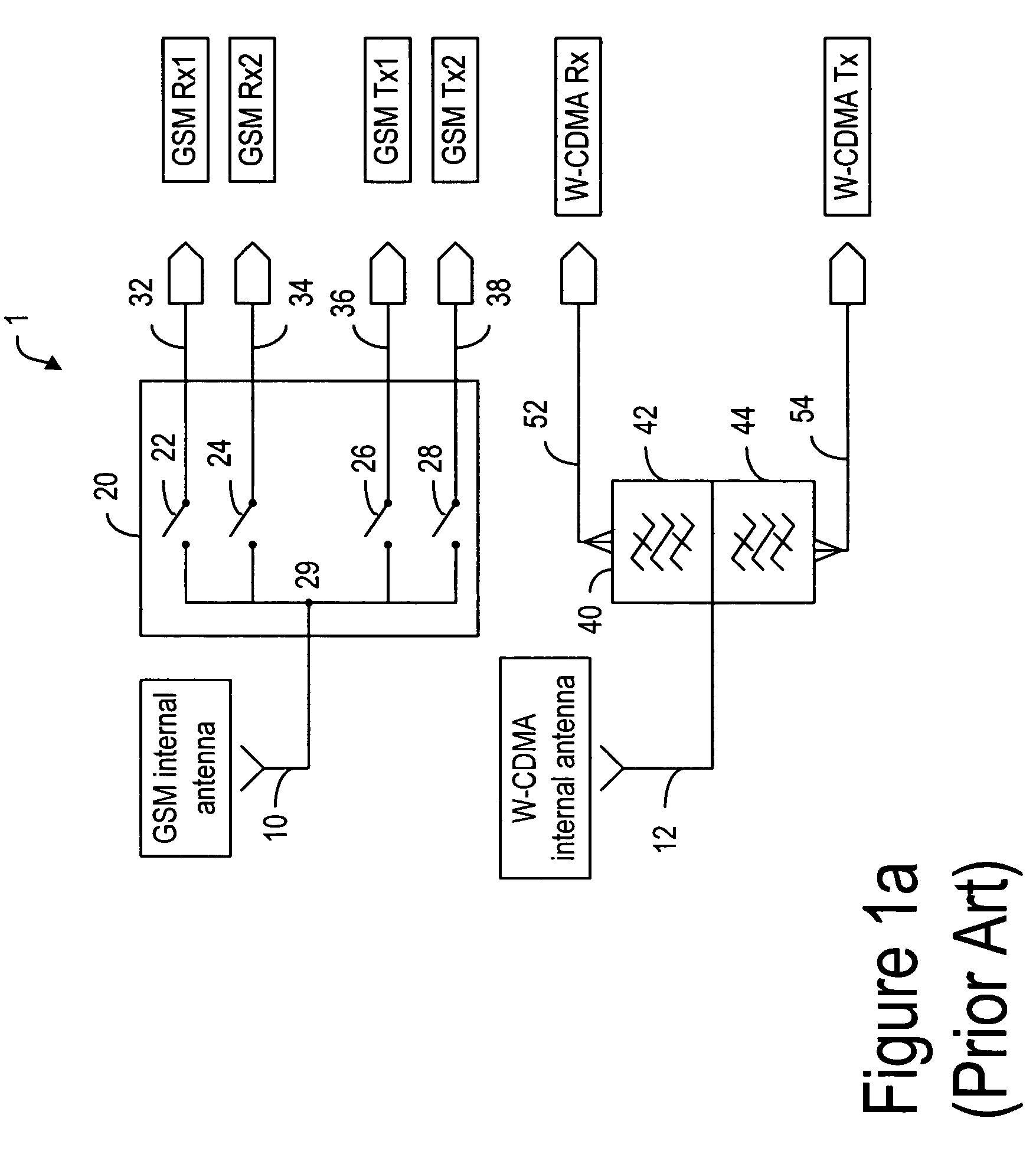 Method and device for selecting between internal and external antennas