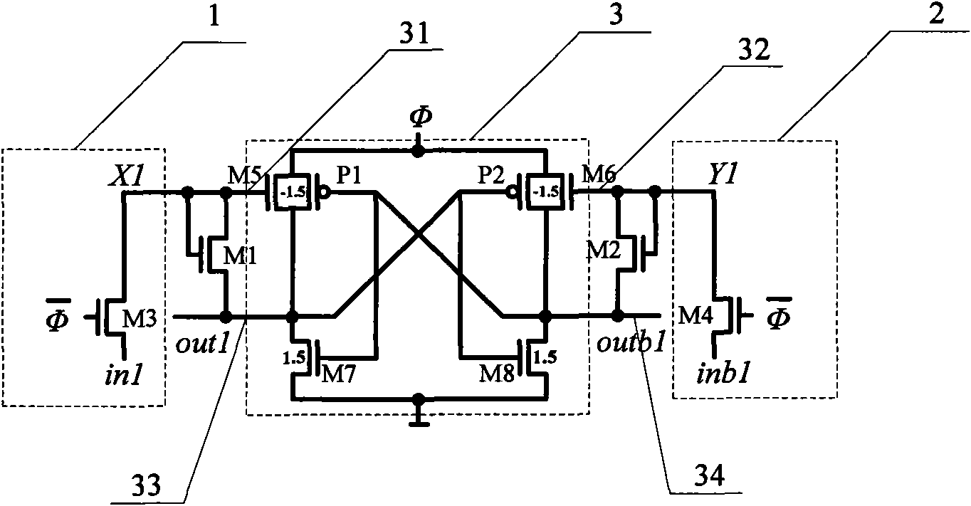 Single-power clock clocked transmission gate ternary heat insulating circuit and T computing circuit