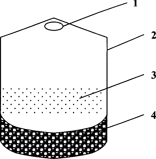 CO2 slow-release gas-fertilizer of two-component solid hanging-bag type and production method