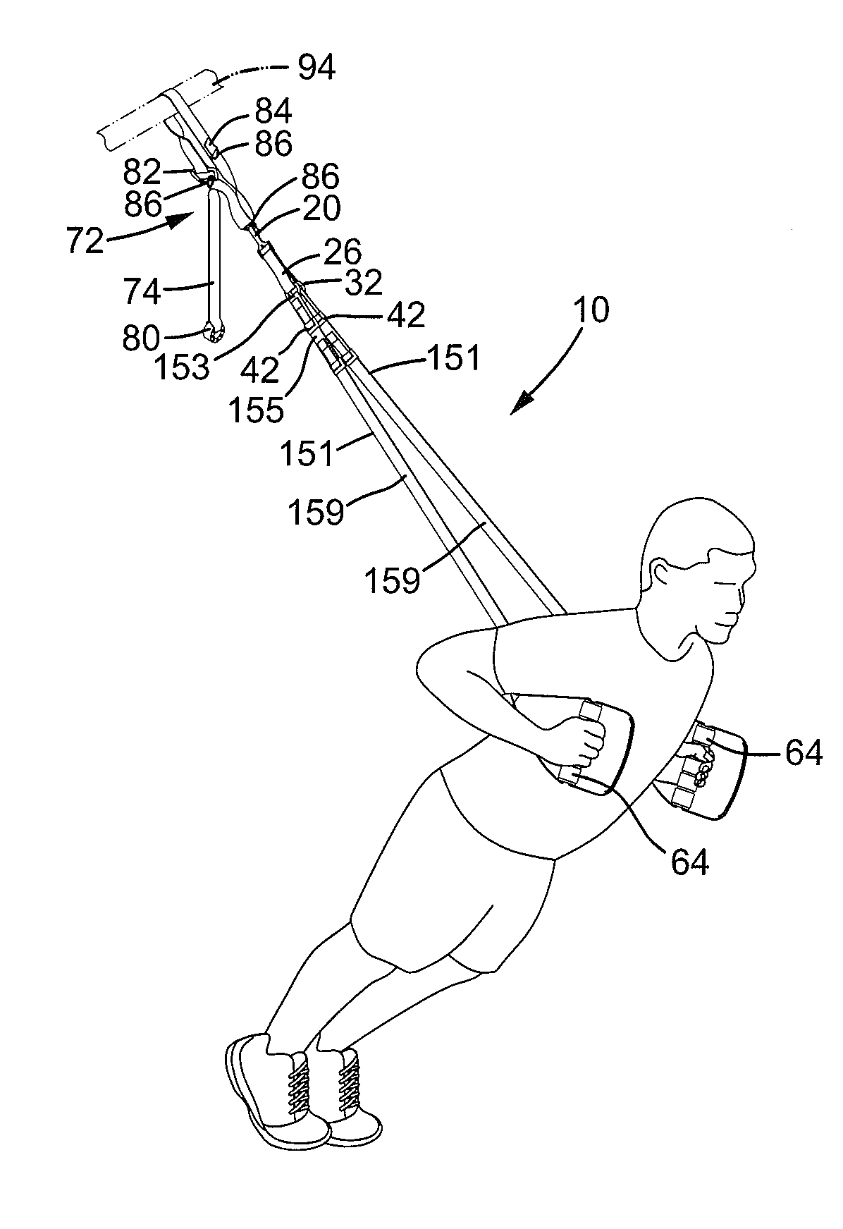 Exerciser with Easy-to-Adjust Inelastic Straps