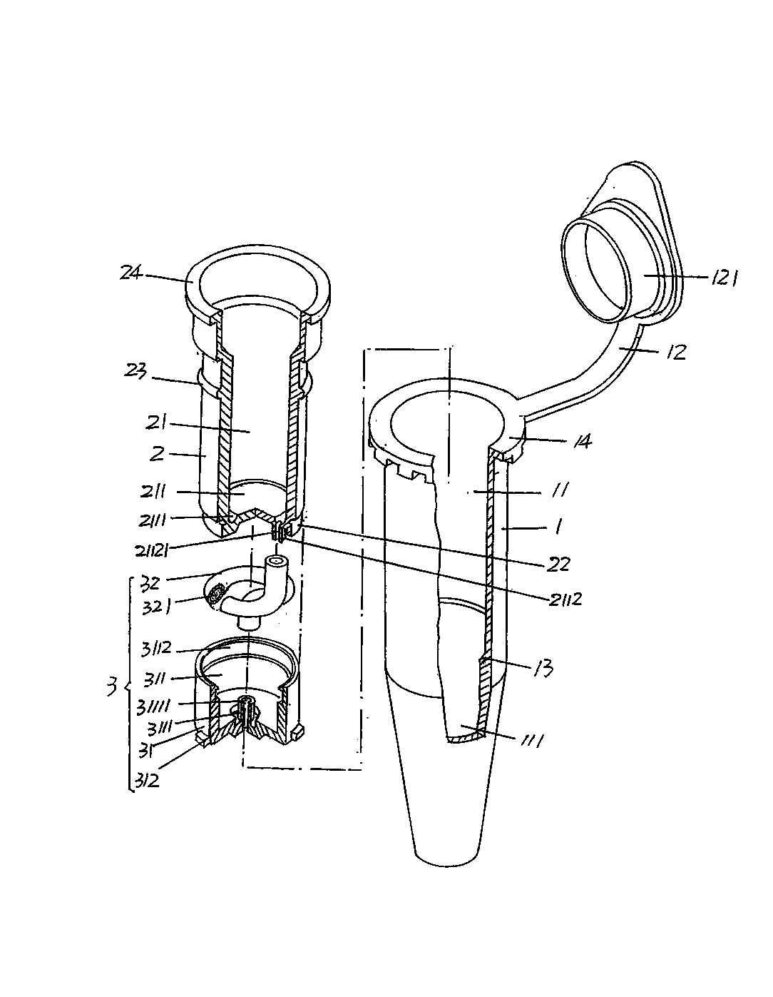 Centrifugal sleeve tube structure used for separating and extracting DNA