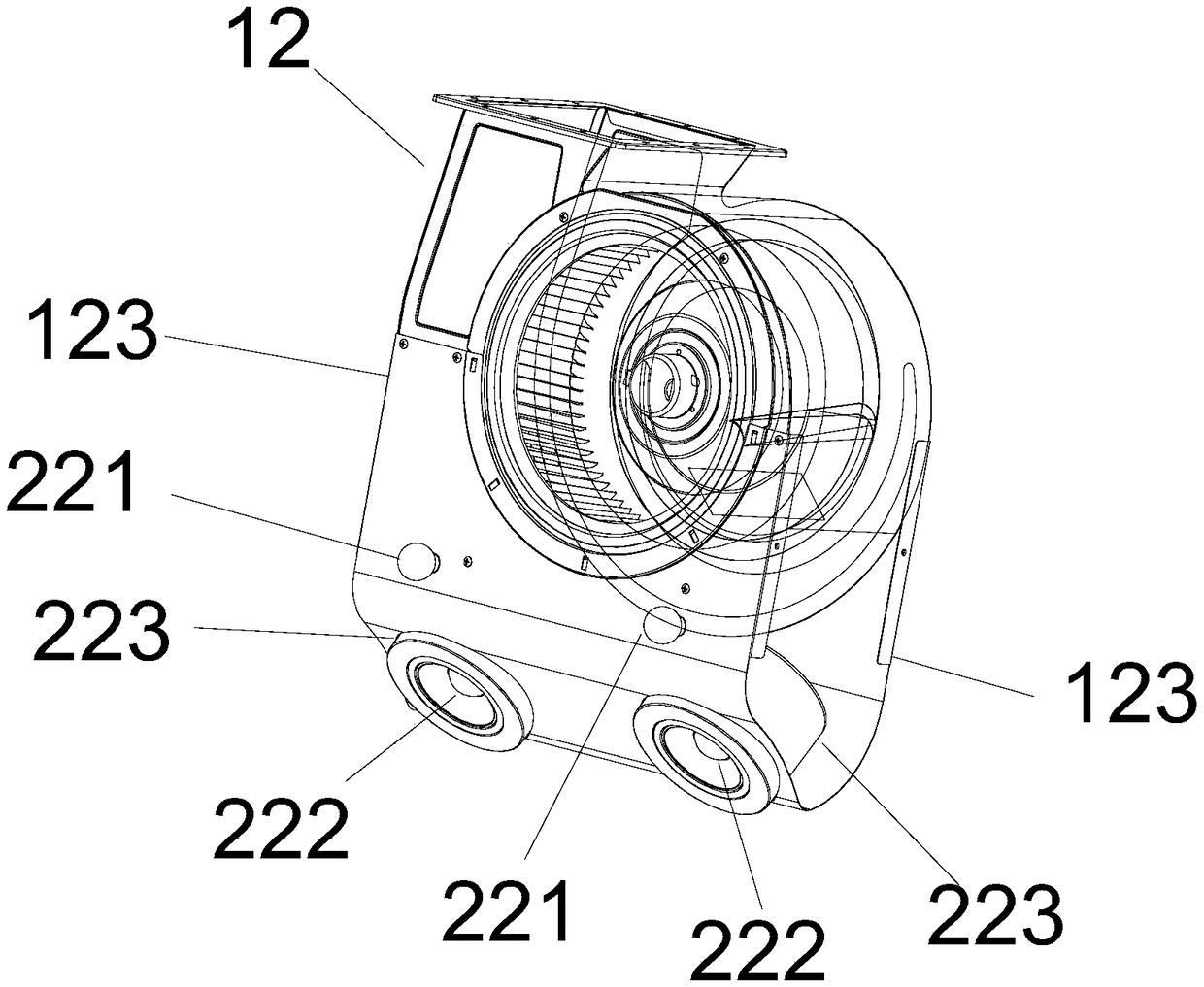 Noise reduction device and exhausting assembly linked range hood, and noise reduction method thereof