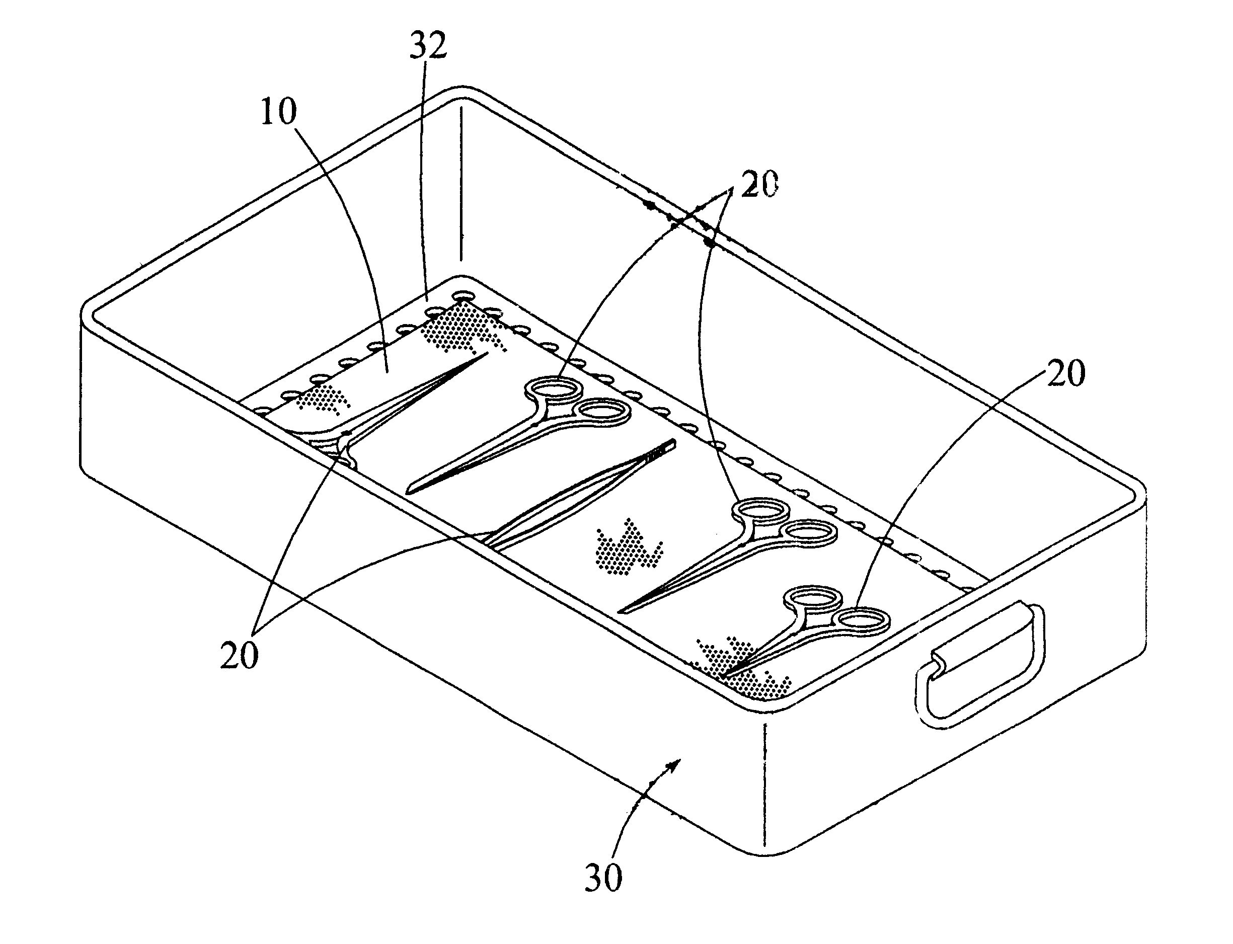 Absorbent instrument trayliner for sterilization process and method of sterilizing surgical instruments