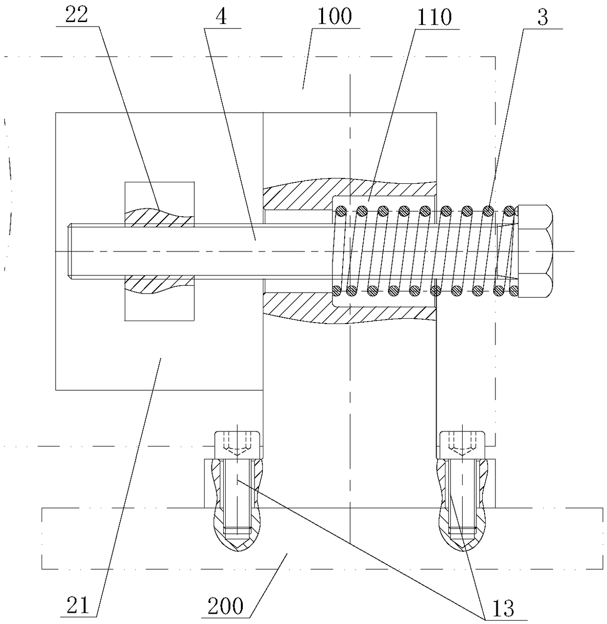 Tightening device for longitudinal travelling gear of flame cutter