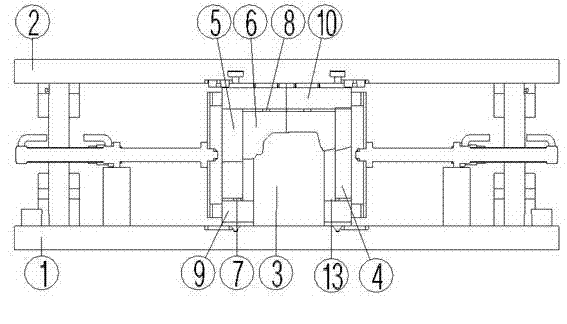 Automatic trimming and reshaping integrated automobile stamping die and stamping process thereof