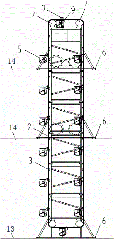 Multi-section combined earthwork vertical lifting device
