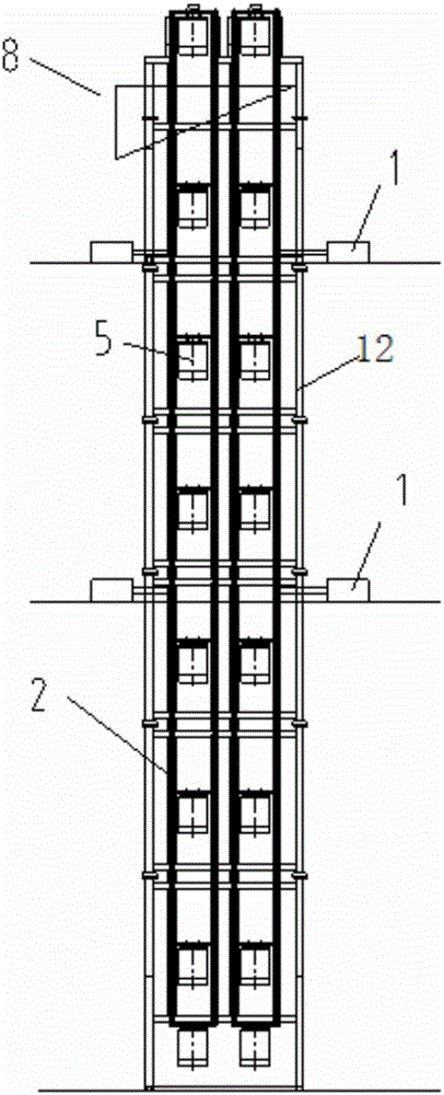 Multi-section combined earthwork vertical lifting device