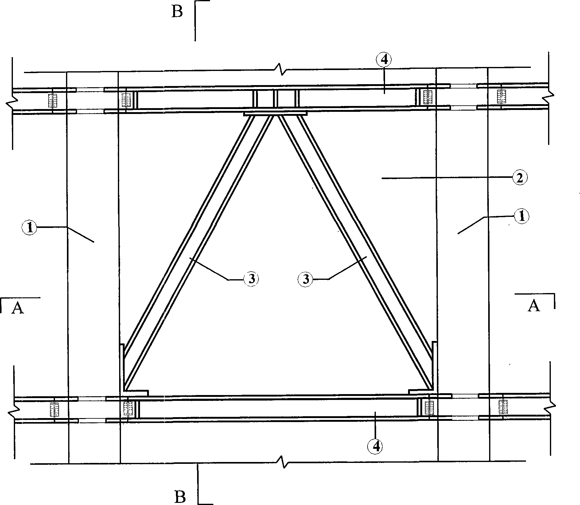 Steel tube concrete - steel support - concrete combined shear wall and manufacturing method thereof