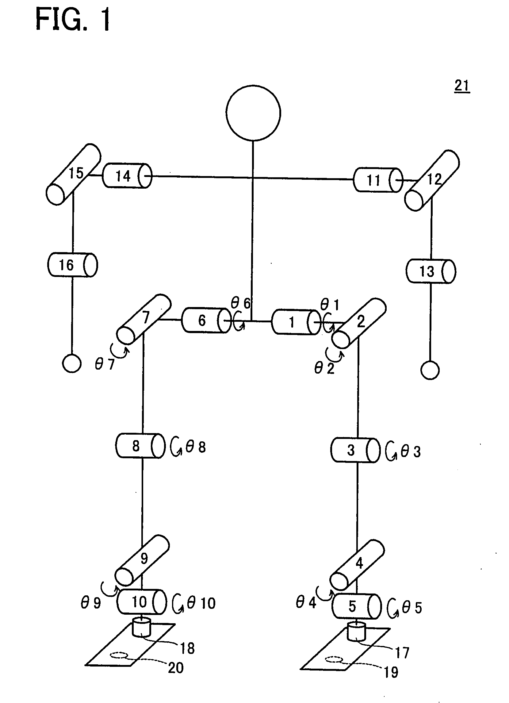 Walking Robot by Using Passive Changes in Joint Angles and Control Method Thereof