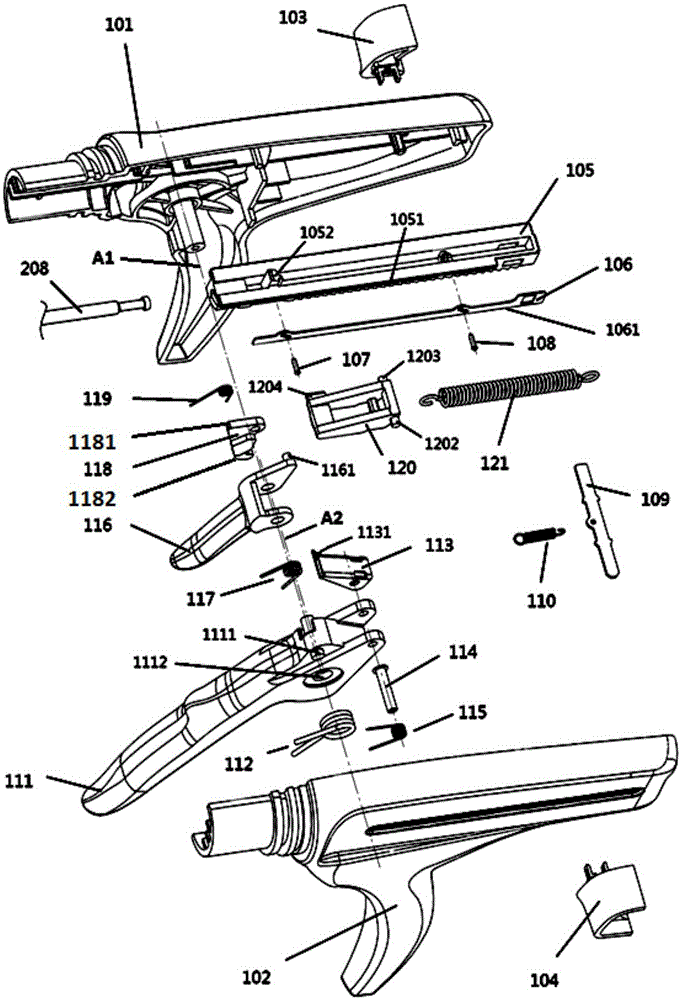 Surgical instrument with safety device and one-handed operation