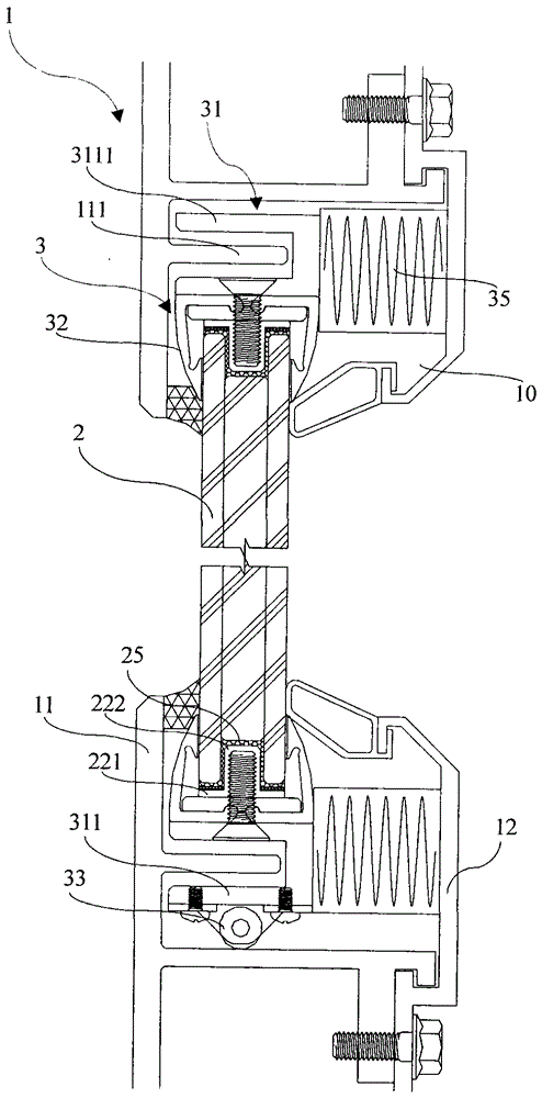 Fastening structure of warship bridge window with explosion-proof buffer function