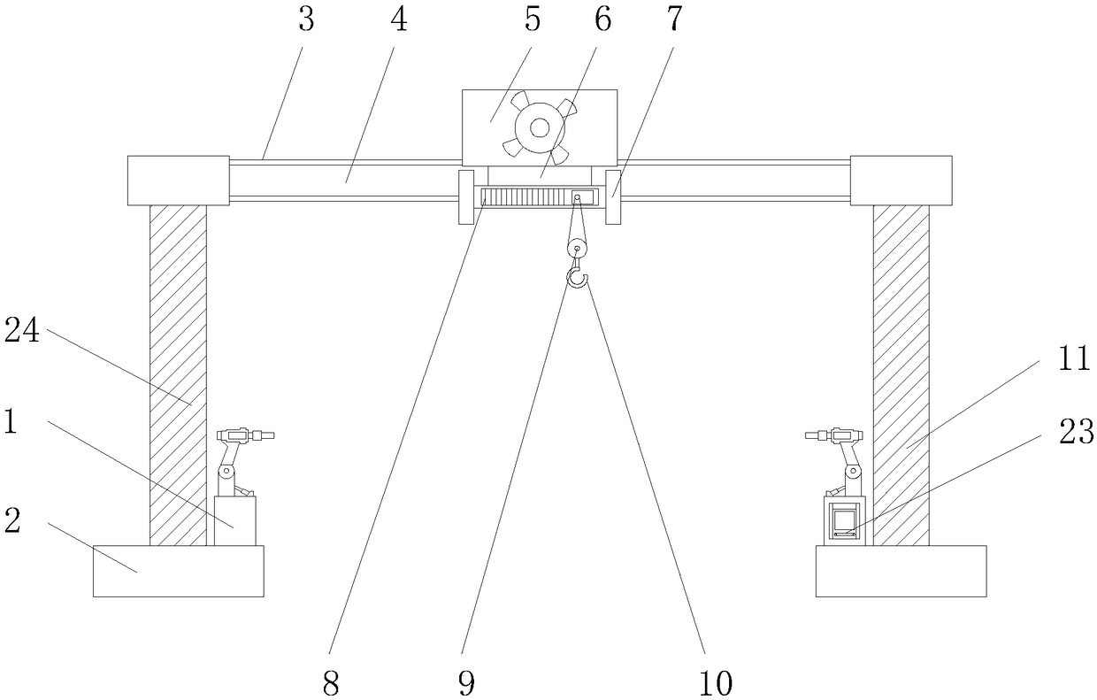 Single-beam bridge type crane having self-cleaning function