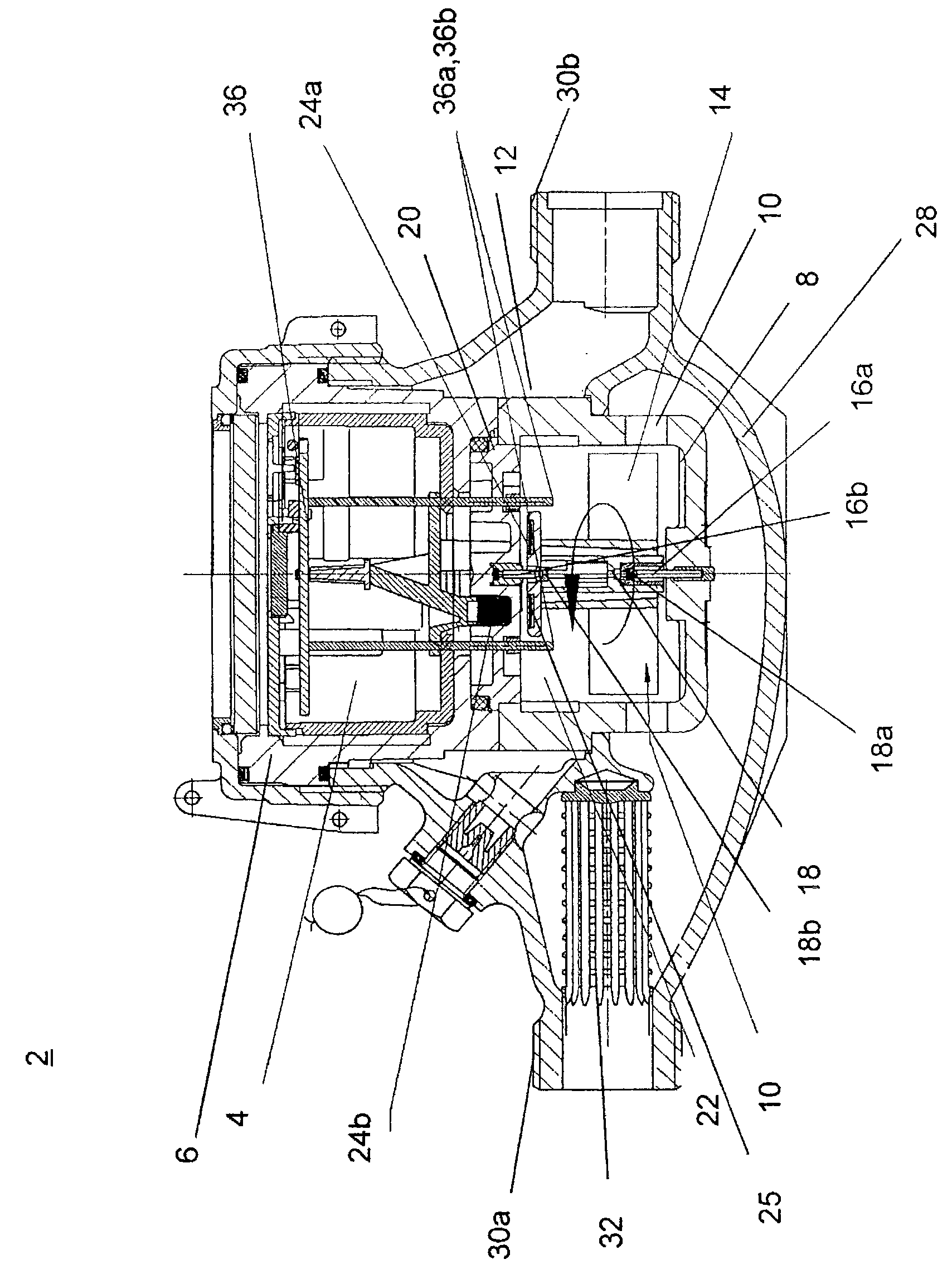 Volume meter for flowing media with selective coupling between counter system and calculating unit