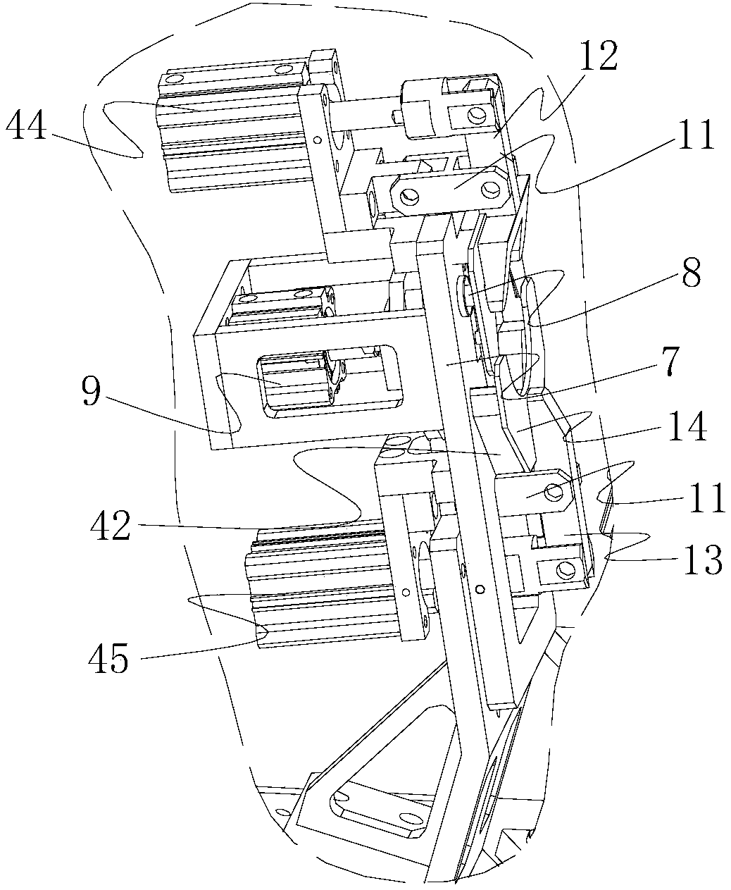 A jig for welding elbows of automobile mufflers