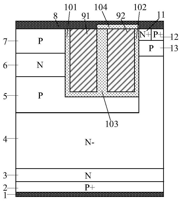 A split-gate tigbt with self-biased pmos and its fabrication method